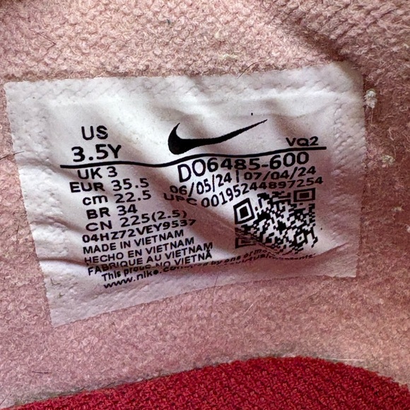 Nike Low Dunk Pink Velvet Sneakers kids 3.5 Y - Picture 8 of 8